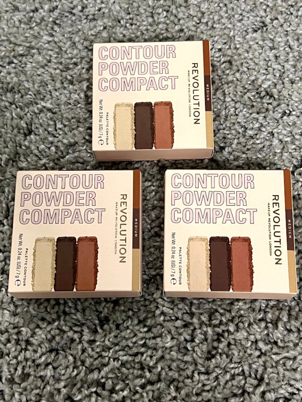 Makeup Revolution Face Powder Contour Compact - Medium 7g 3 Pack